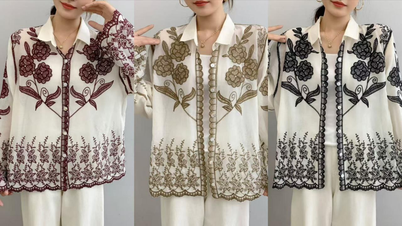 New Heavy China Imported Flower Pattern Cotton Shirt