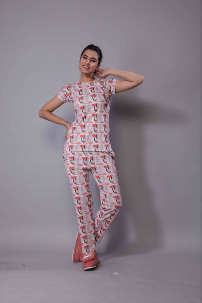 New Women Printed Multi Color Top & Pyjama Night suit