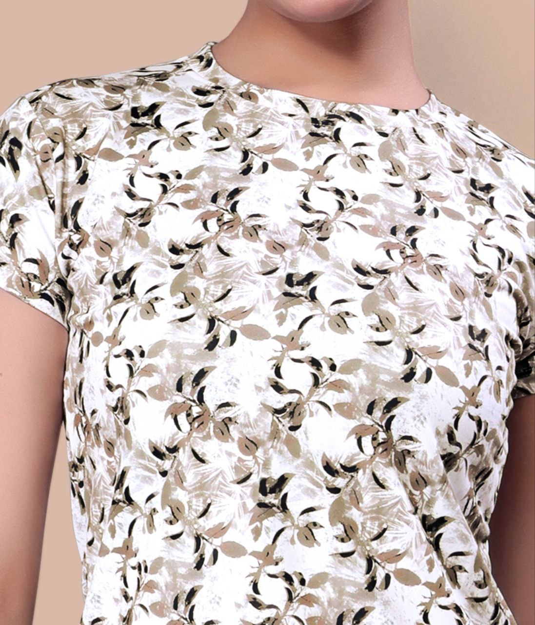 New Women Printed Multi Color Top & Pyjama Night suit