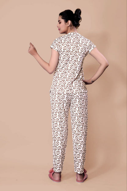 New Women Printed Multi Color Top & Pyjama Night suit