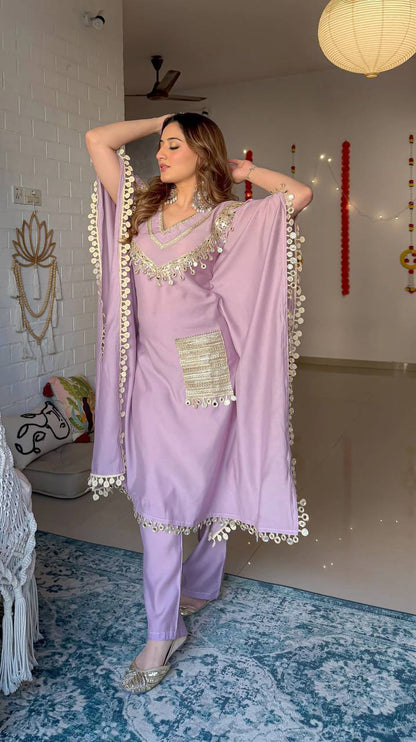 NEW SUPERHIT KAFTAN & PENT ON DEVSENA SATIN FABRIC