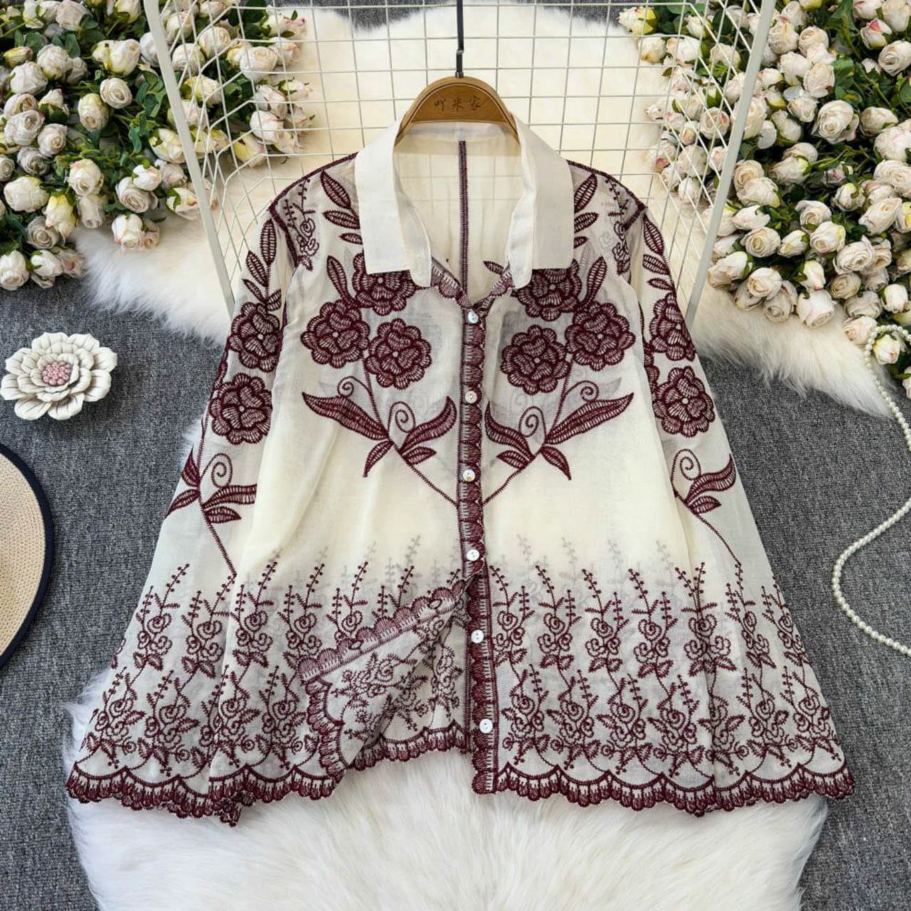 New Heavy China Imported Flower Pattern Cotton Shirt
