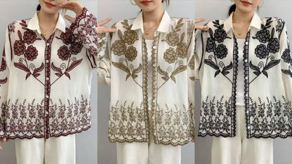 New Heavy China Imported Flower Pattern Cotton Shirt