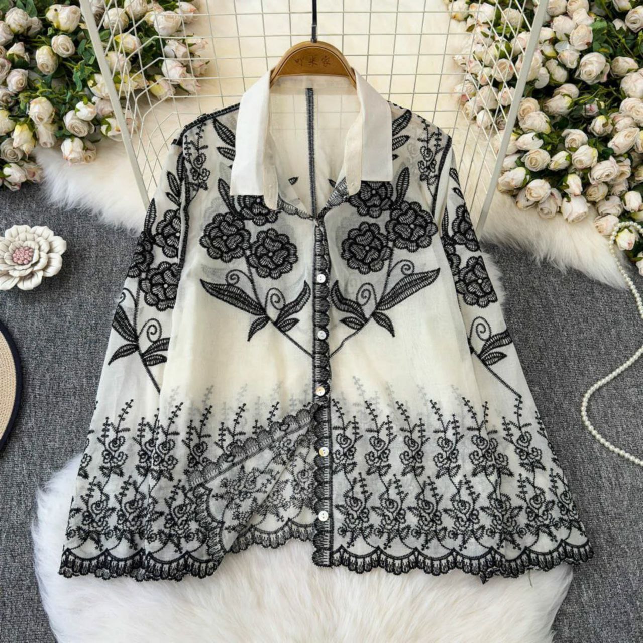 New Heavy China Imported Flower Pattern Cotton Shirt