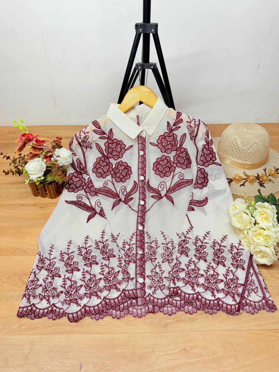 New Heavy China Imported Flower Pattern Cotton Shirt