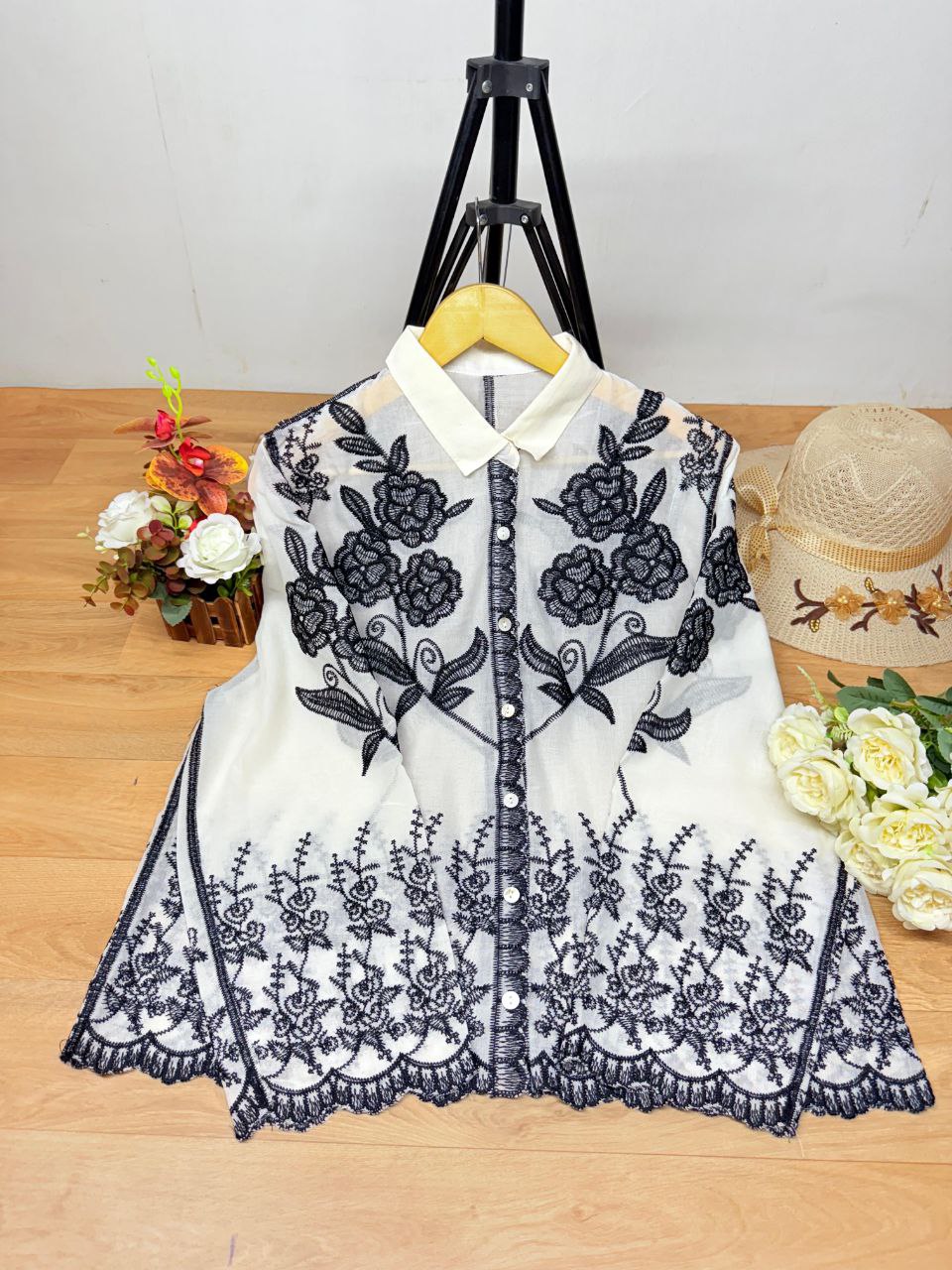 New Heavy China Imported Flower Pattern Cotton Shirt