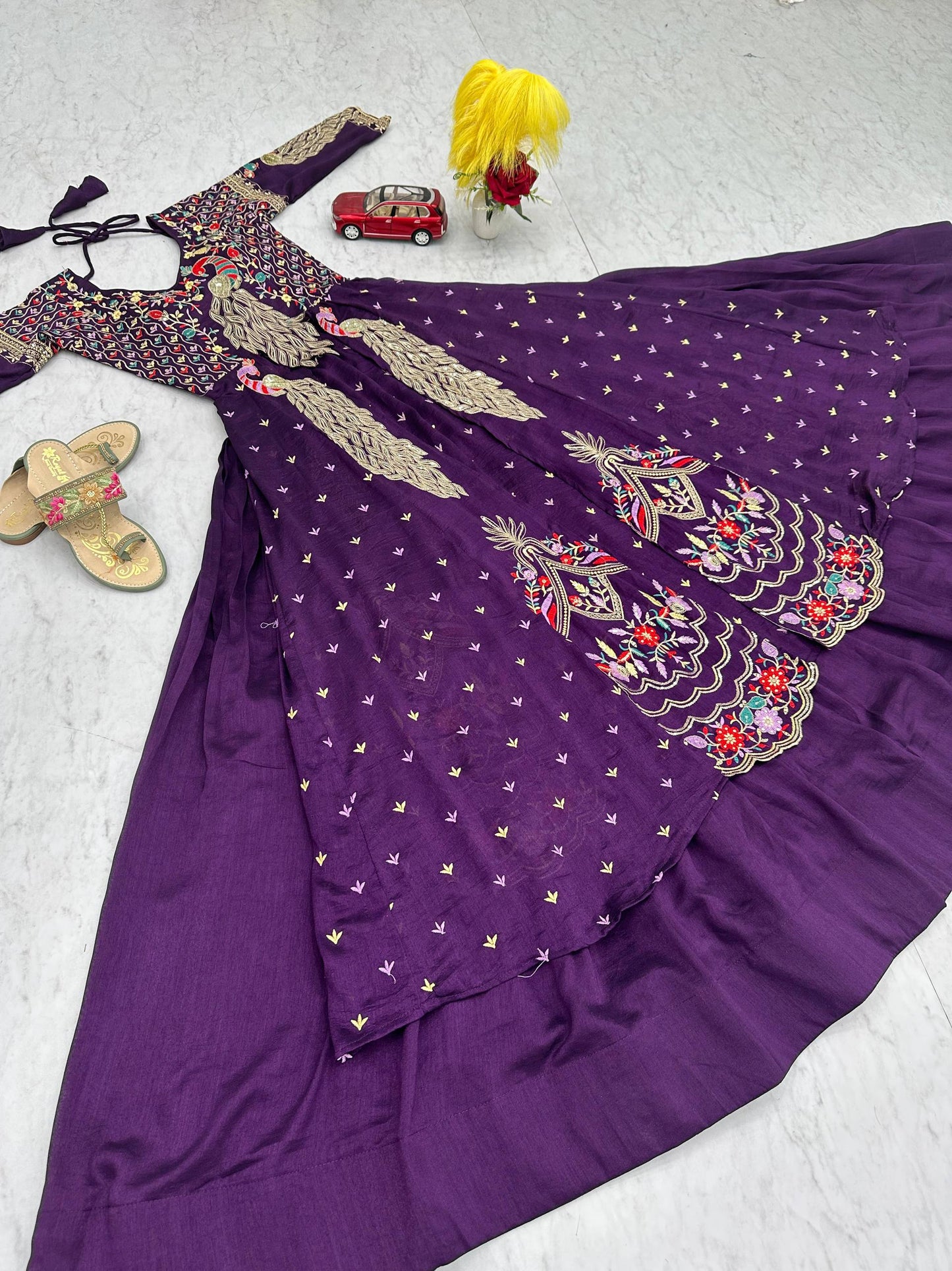 New Festival Special Purple Color Crop Top with Shrug